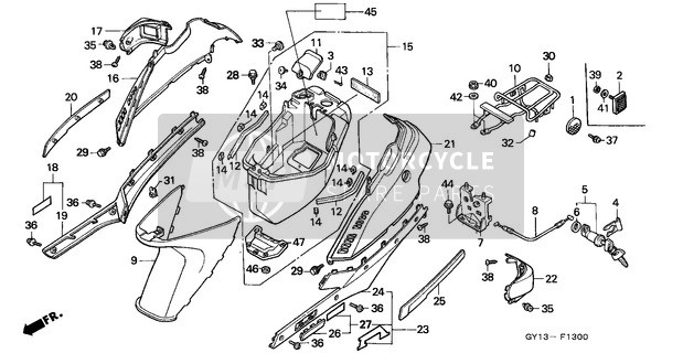 33741GY1910, Catadioptre, Honda, 2